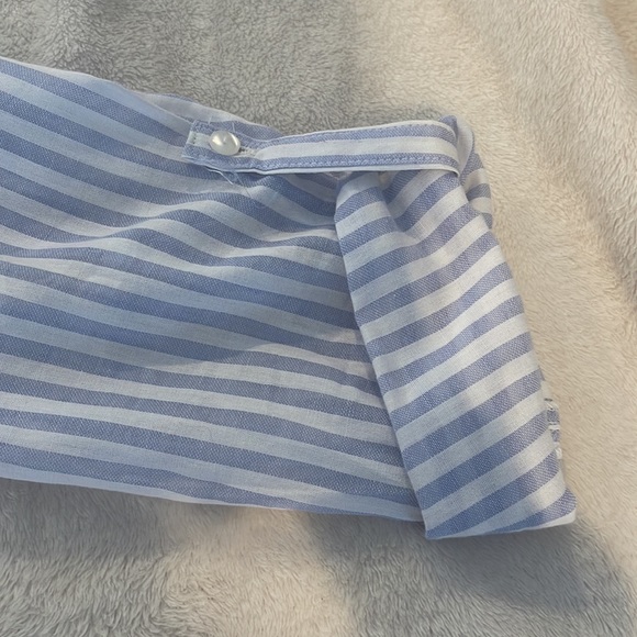 Blue and white peplum button up - Picture 4 of 5